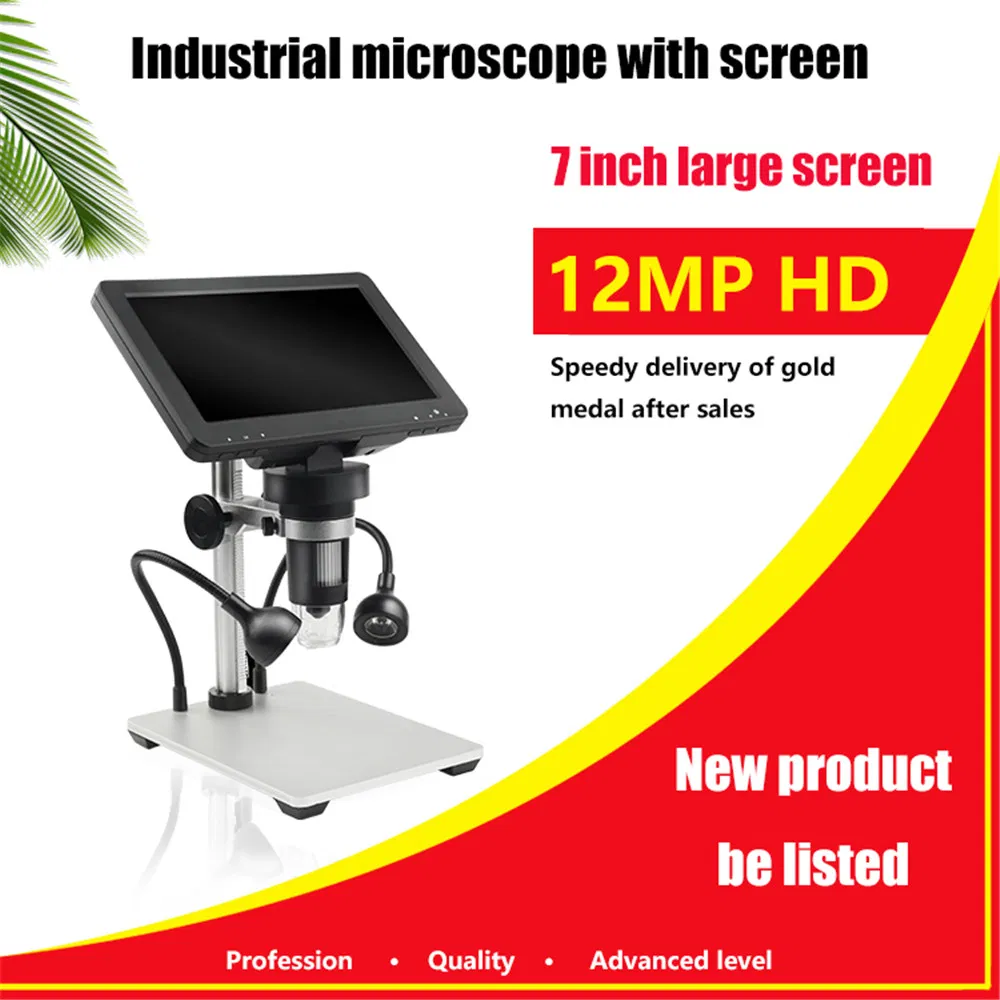 2020 Latest 12MP Dm9 HD 7 Inch Screen 1000X Digital Microscope Industrial Magnifier for iPhone iPad