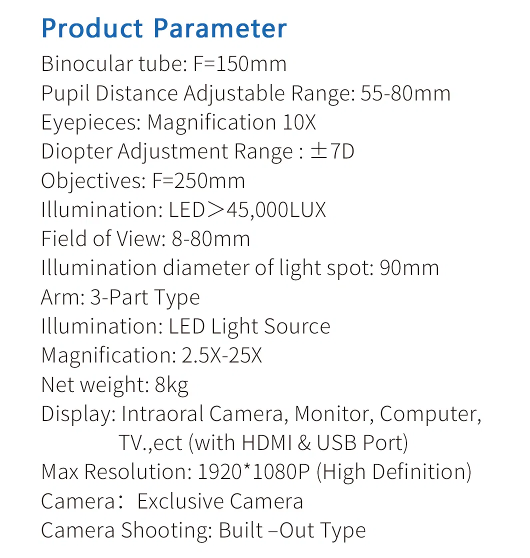 Dalaude Dental Teaching Optional Dental Equipment Like Microscope with Camera