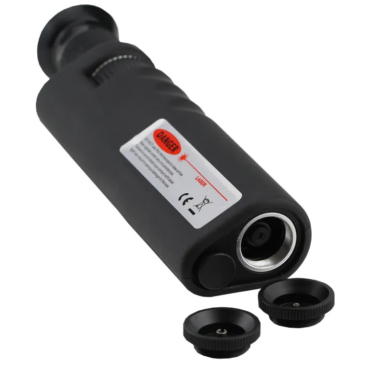 Handheld 400X Optic Fiber Inspection Microscope with 1.25mm and 2.5mm Adapter Portable Fiber Microscope