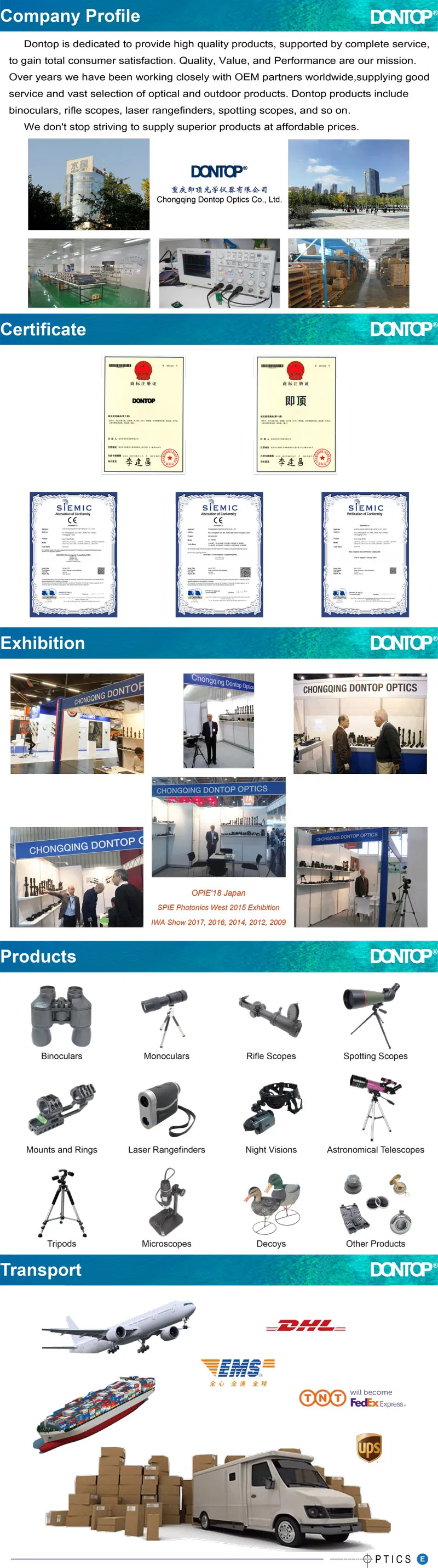 High Power 20-60X60 Watching Spotting Scopes with Tripod