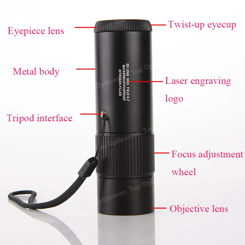 High Quality Telescope High Power 8X ED Monocular Bak4 Prism Telescope Waterproof Telescope