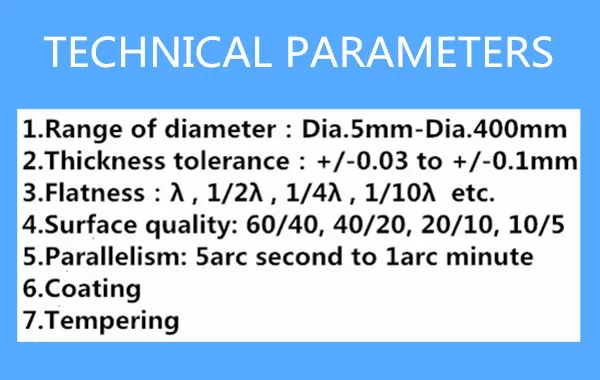 K9 Materials Cylindrical Optical Glass Lens