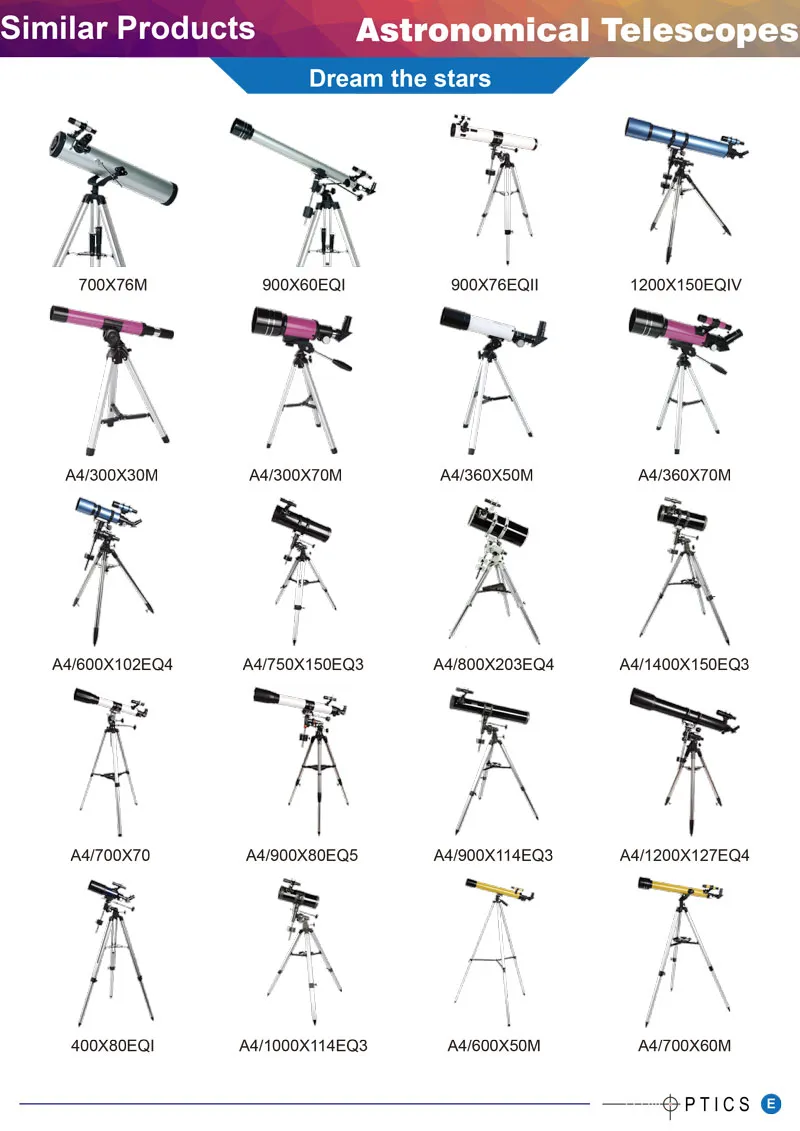 Monocular Equatorial Newtonian Reflector Astronomical Telescopes