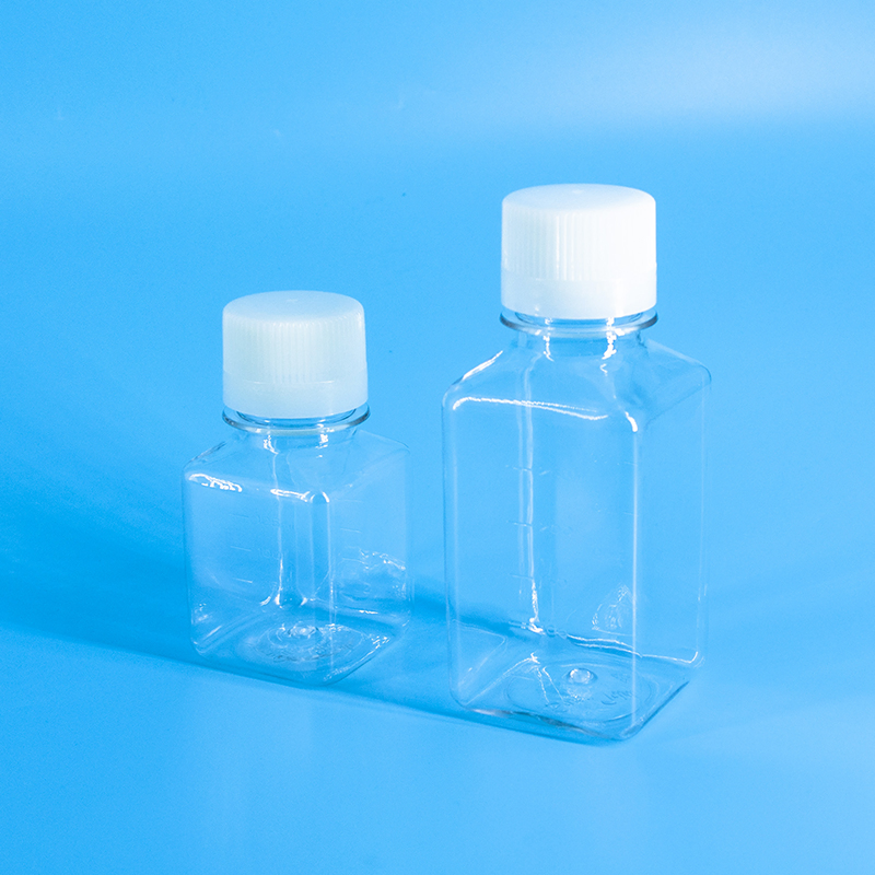 Plastic Cell Culture Flask Reagent Bottle for Lab Sterile Pet Media Bottles with Septum Closure