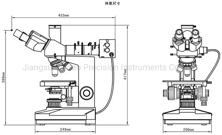 Portable Metallurgical Microscope with 10X Flat Field Eyepiece Intj-L11