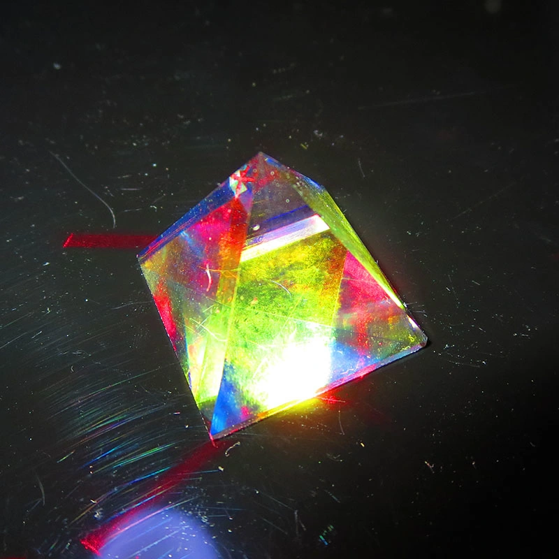 Pyramid Optical Prism Combiner Colorful Prism Bright Light K9 Glass Beam Splitter Optical Instruments