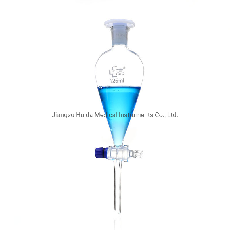 Separatory Funnel Squib Pear Shape with Ground -in Glass Stopper and Glass/PTFE Stopcock