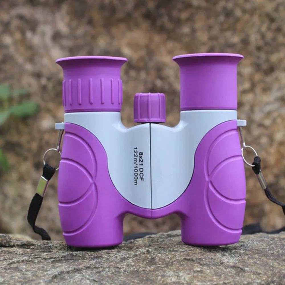 Shock Proof 8X21 Kids Educational Binoculars with High Resolution Real Optics for Bird Watching